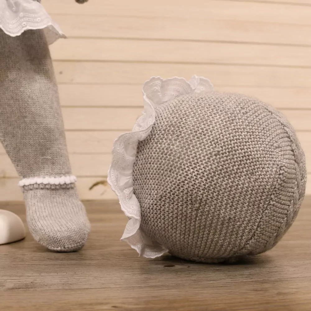 Conjunto de punto 3 piezas, Polaina, Jubón y Capota - Imagen 5