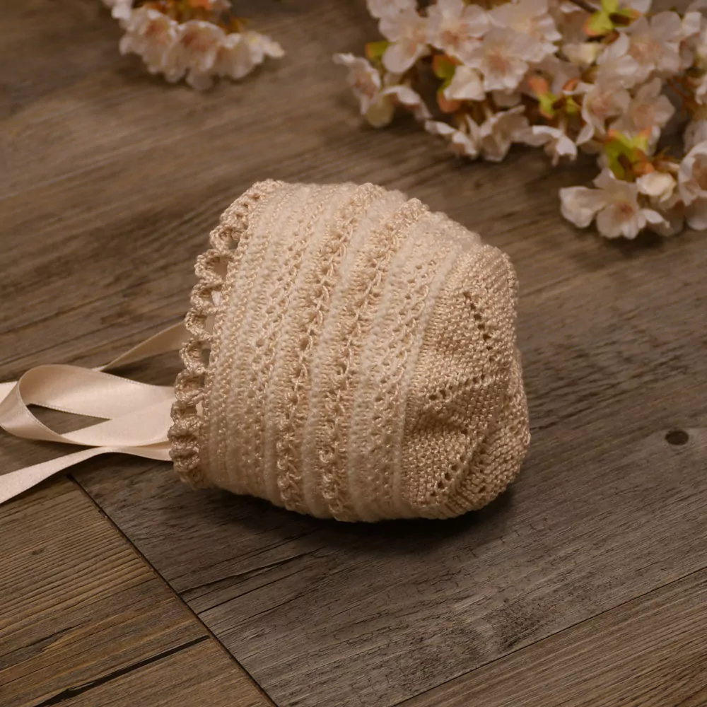 Conjunto chaqueta, gorro y patucos tostado - Imagen 3