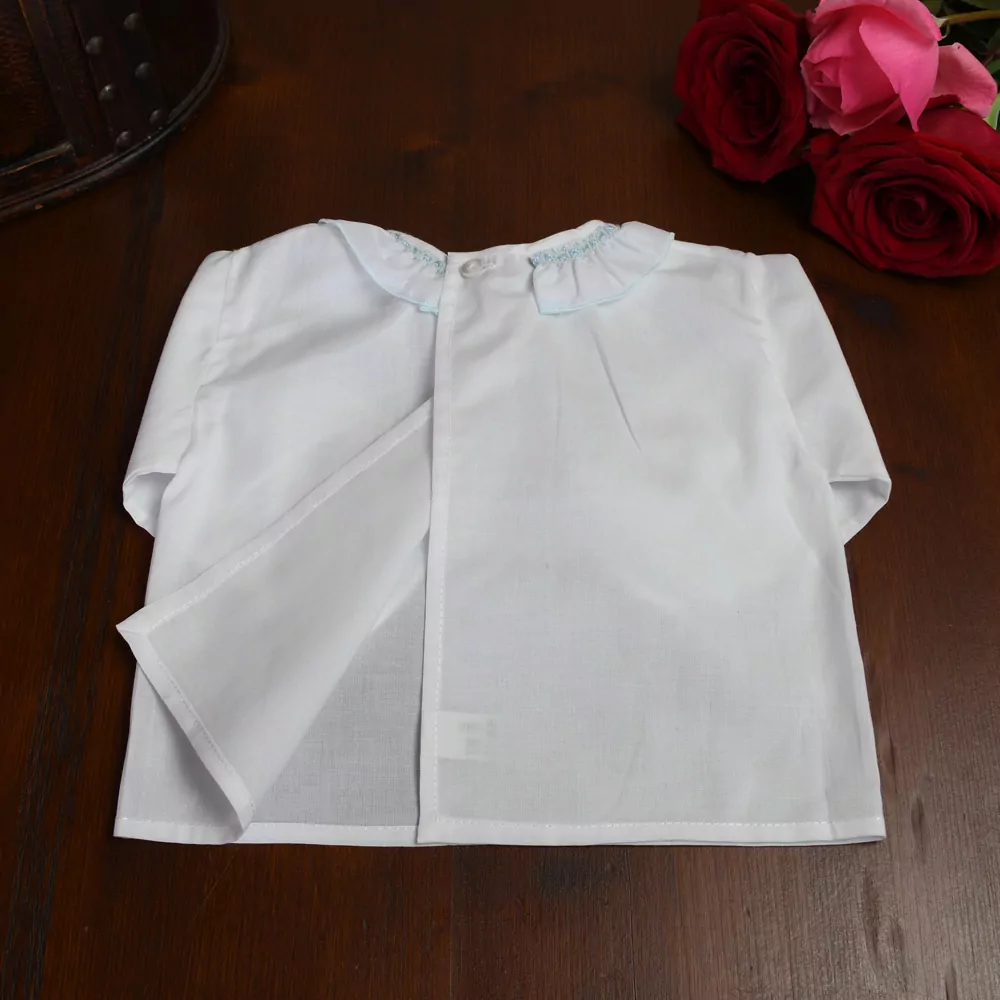 Camisa batista blanco y celeste - Imagen 3