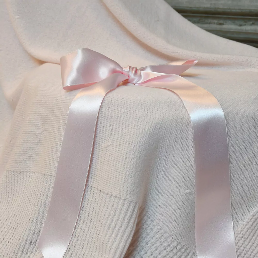 Manta o toquilla de punto en lana fina - Imagen 4