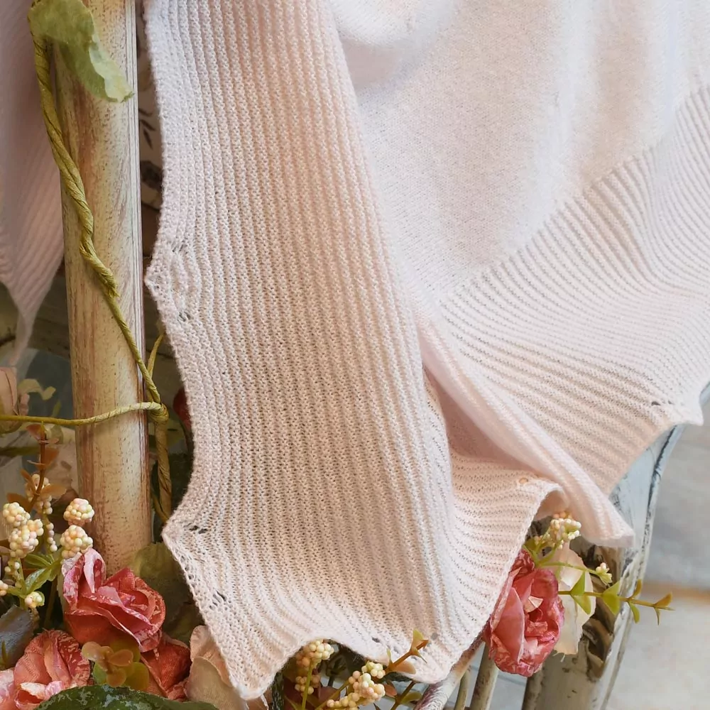 Manta o toquilla de punto en lana fina - Imagen 2