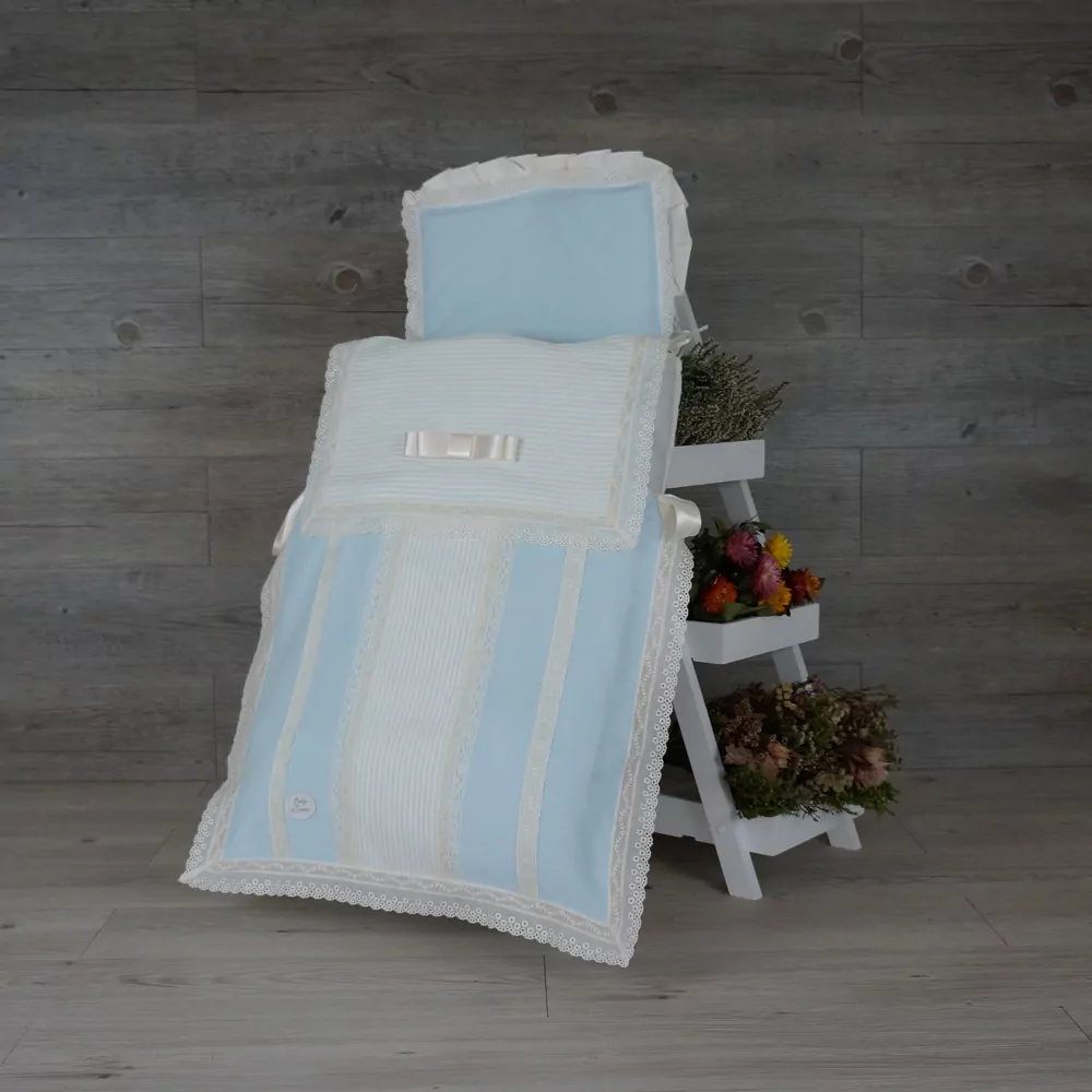 Saco lencero celeste marfil